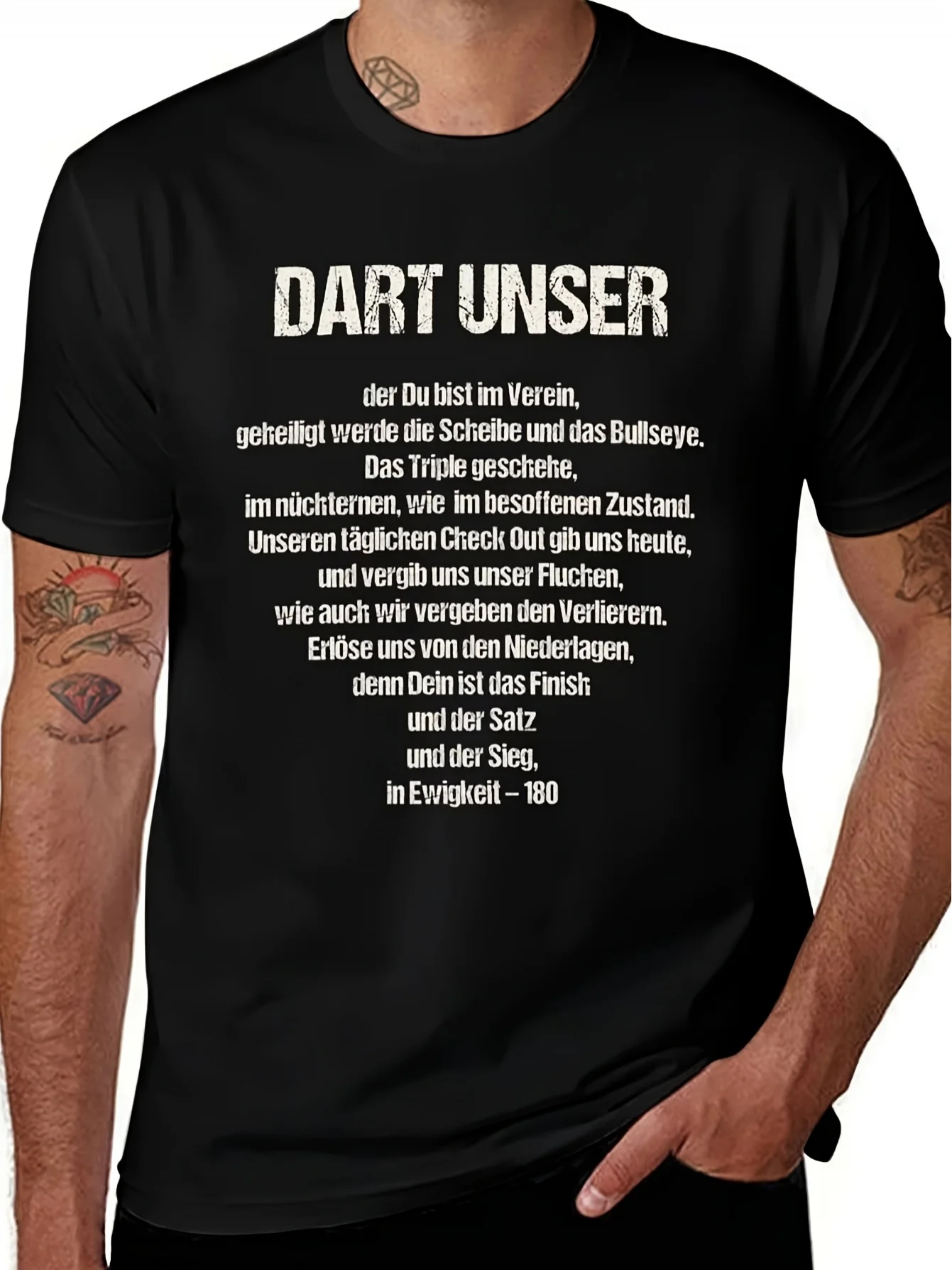 Men'S Fun German Darts Slogan T-Shirt Dart Unser Fun Darts Enthusiast Apparel Printed with German Text and Dartboard Designs