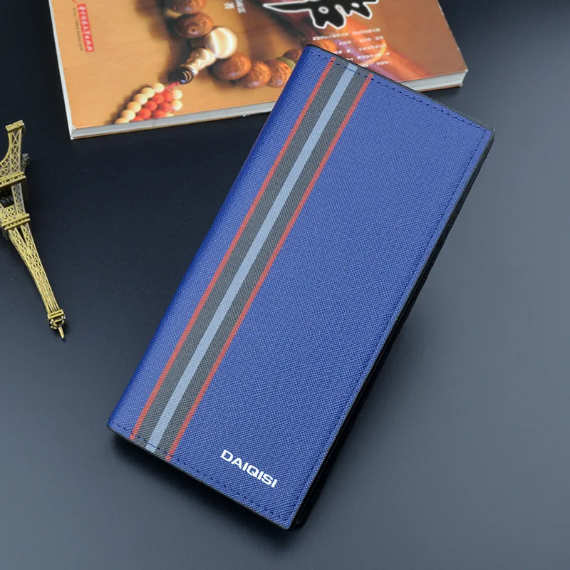 New Men Wallets Classic Long Style Card Holder Male Purse High Quality Zipper Large Capacity Pu Leather Luxury Wallet For Men