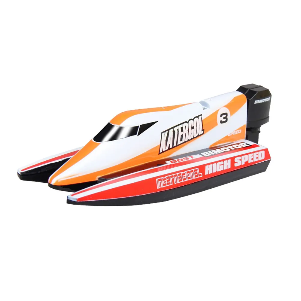 

Mini Speedboat High Performance Double Propeller Fast Racing Boat Durable Plastic Hull for Kids Indoor Outdoor Water