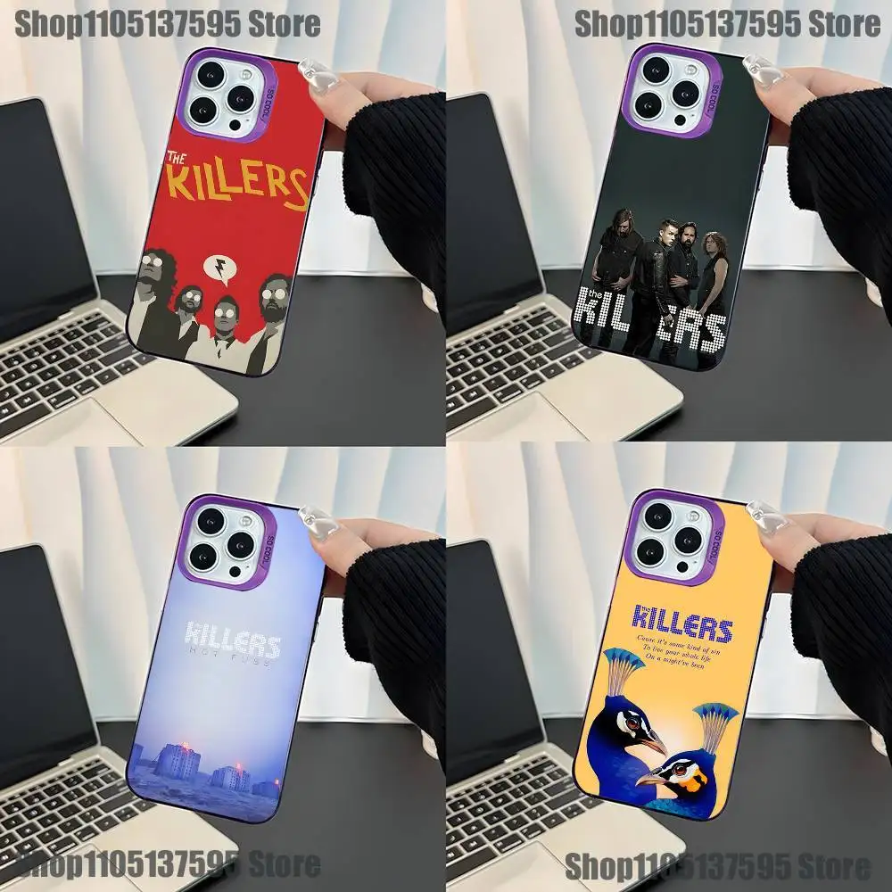 밴드 더 K-킬러즈 아이폰 17,16,15,14,13,12,11,미니,프로,E,SE4,XS,MAX 퍼플 캔디 매트 커버 폰 케이스