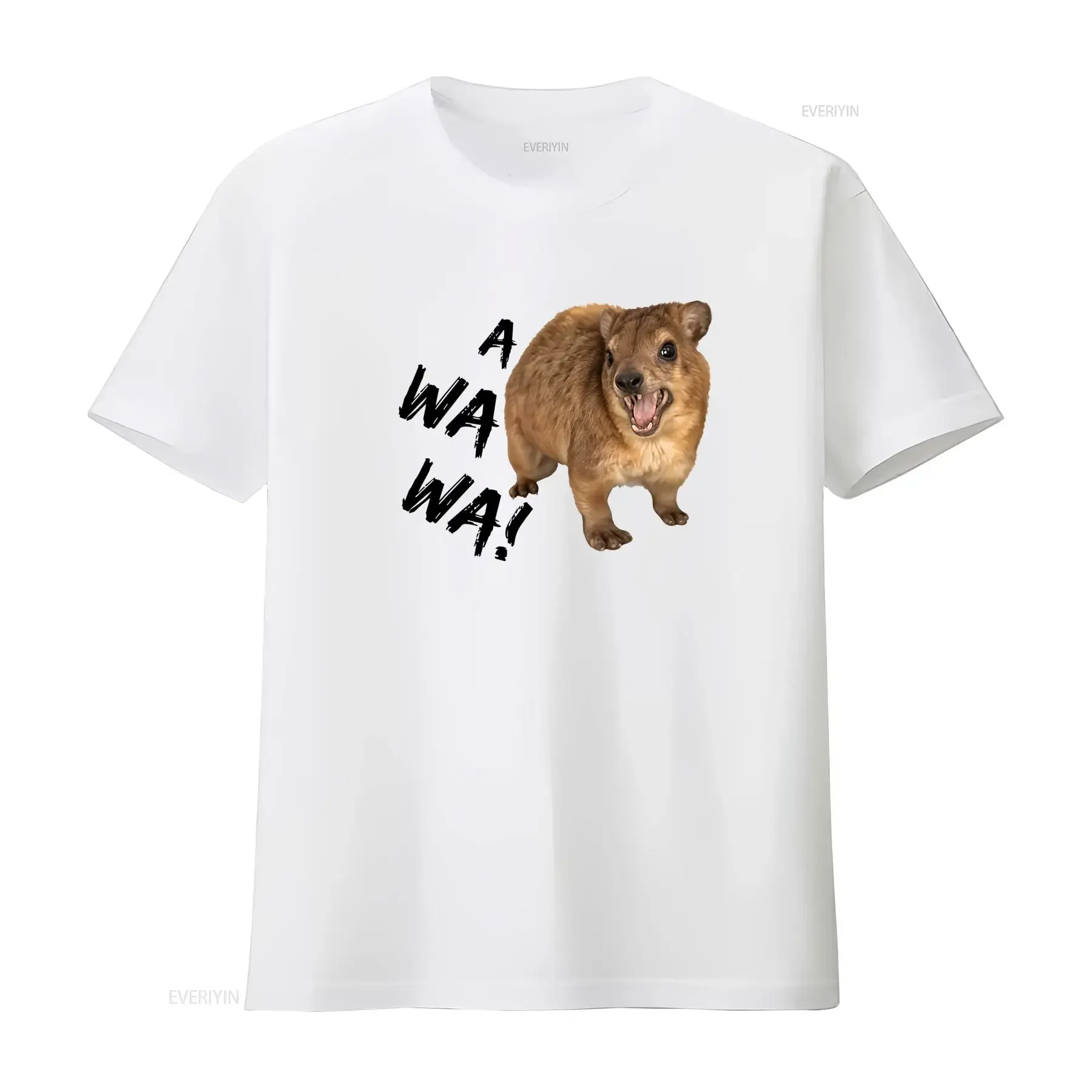 Awawa Funny Angry Screaming Hyrax Meme T Shirt for Casual Cool vintage Washed streetwear Stylish Unisex Versatile Soft