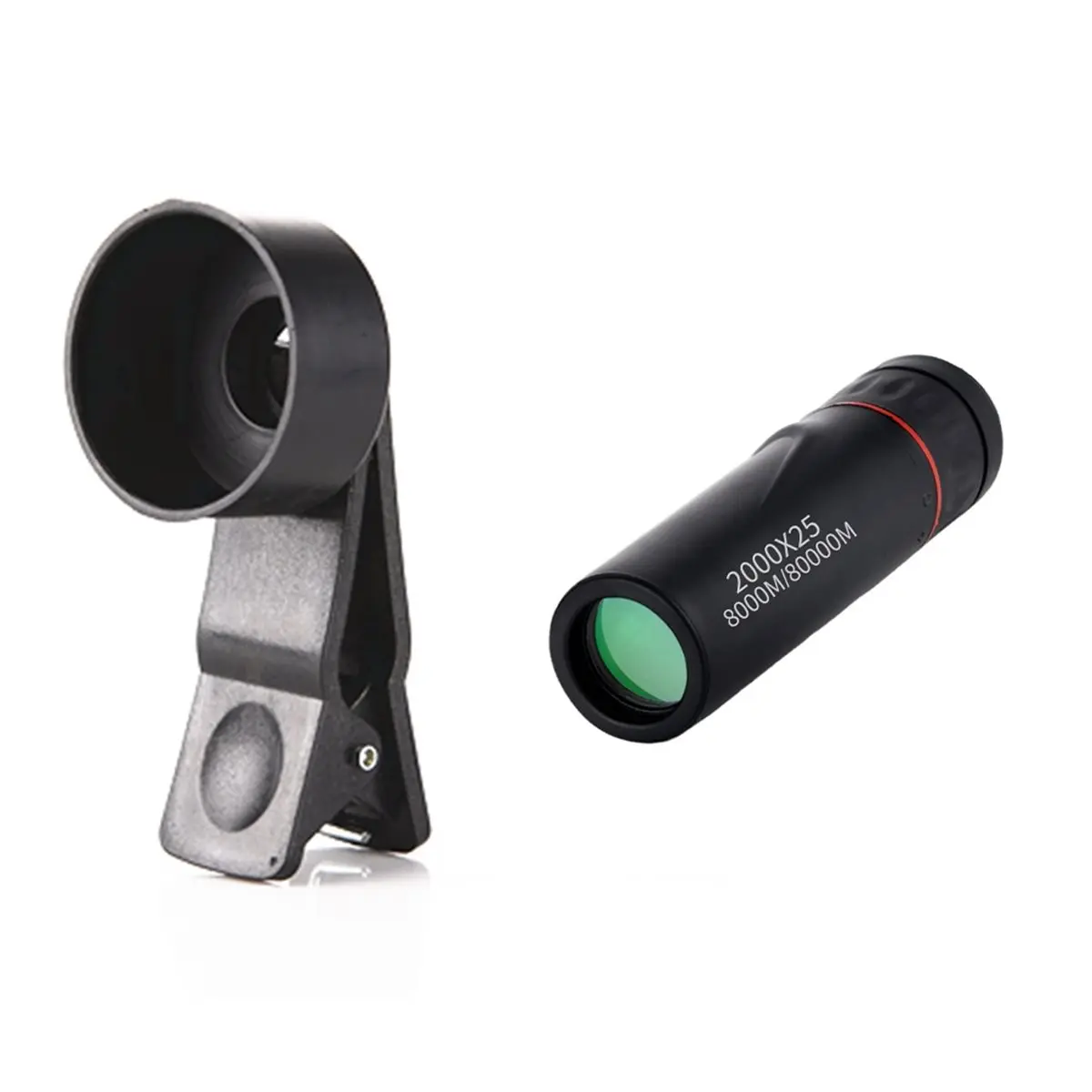 2000x25 High Definition Monocular Telescope with Portable Mobile Phone Telescope Outdoor Camping Bird Watching