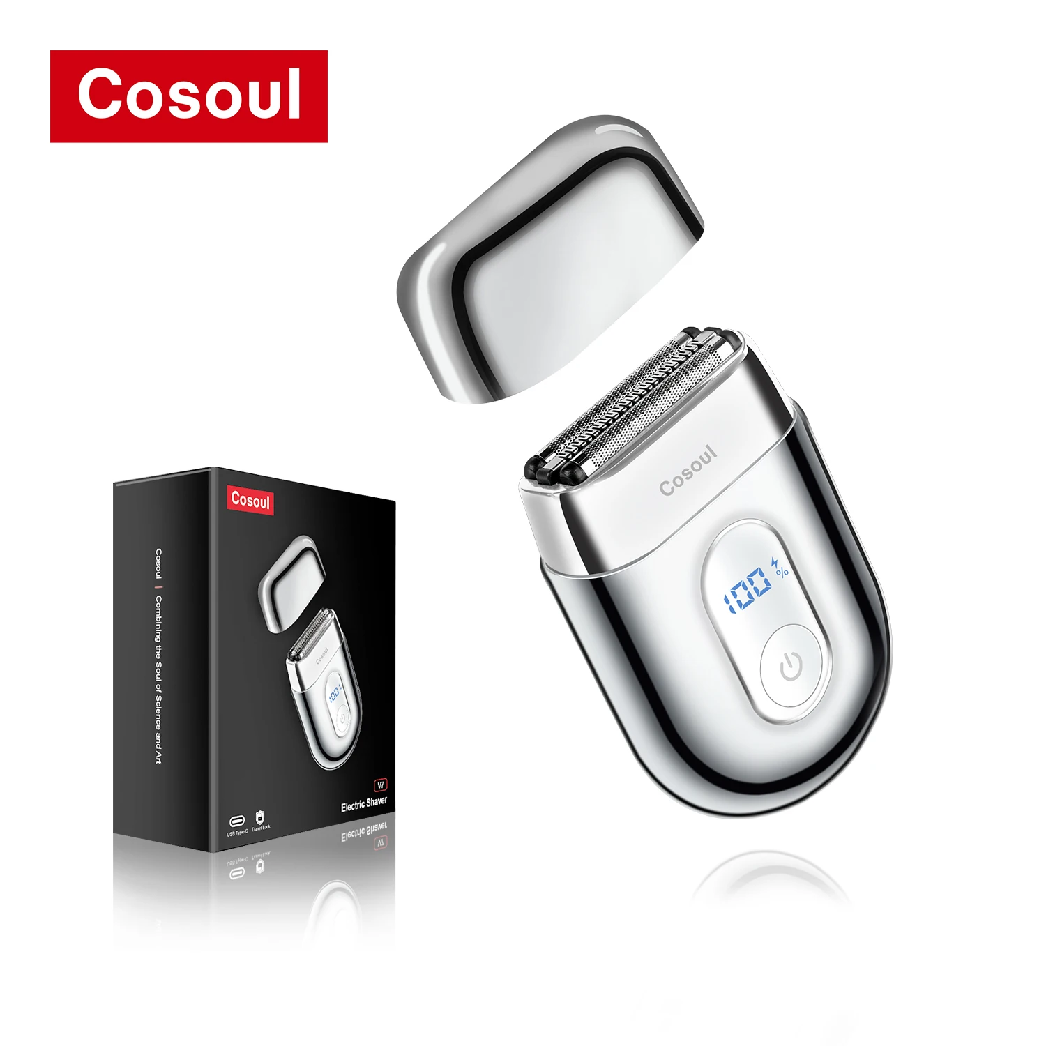 

Cosoul Shaver for Men Portable Electric Shaver Small Mini Razor 3 Blades 900mAh High Capacity Battery Travel Lock Design