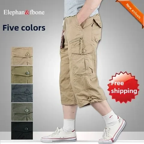 

Trendy Brand Casual Loose-Fit Work Pants Seven-Quarter Length Casual Pants Plus Sizes Shorts Men's Mid-Length Pants