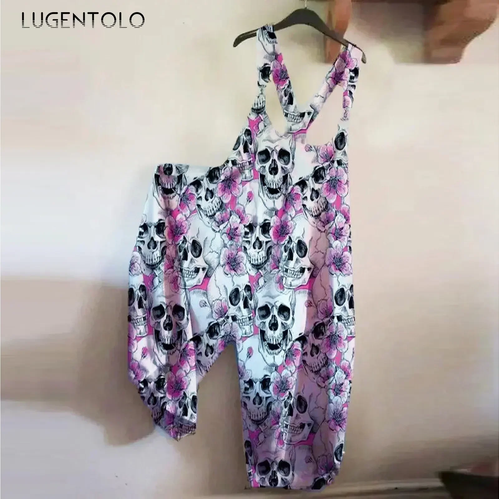 Casual Jumpsuits Sleeveless Women Multi-pattern Skull Print Summer Fashion Female Loose Street Thin Jumpsuit Part 1