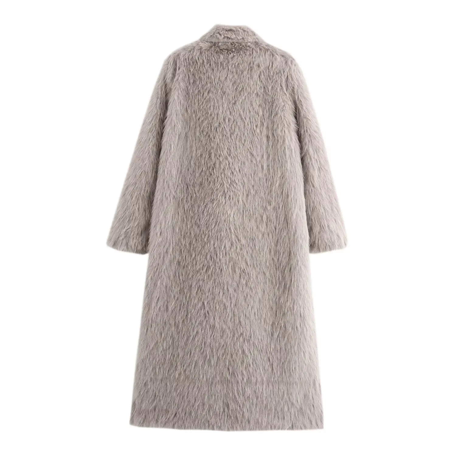 

ZBZA Autumn New Faion Thiened Extended Length Simple Design Women's Outerwear Street Sle Long Coat Ele And Versatile