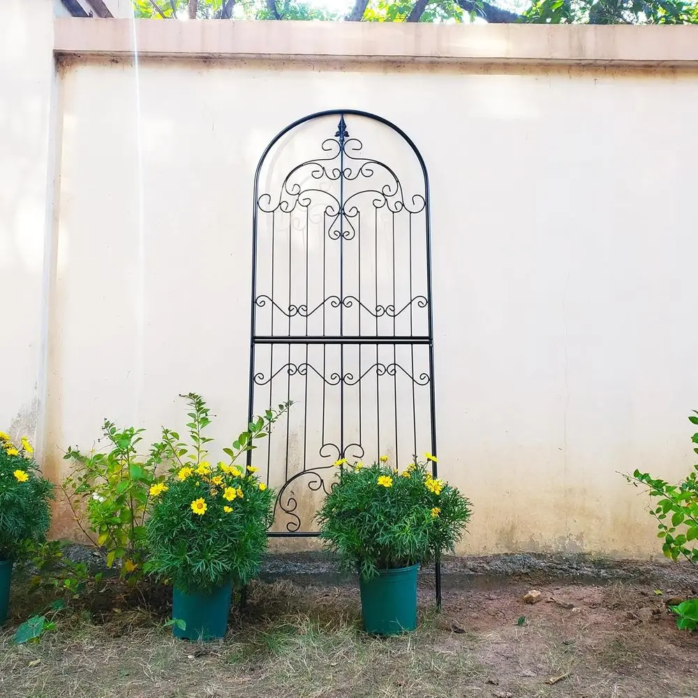 Elegant Outdoor Metal Wall Panel, 70.8 H x 25.6 W, for Climbing Plants and Vines, Adds Decorative Accent to Garden