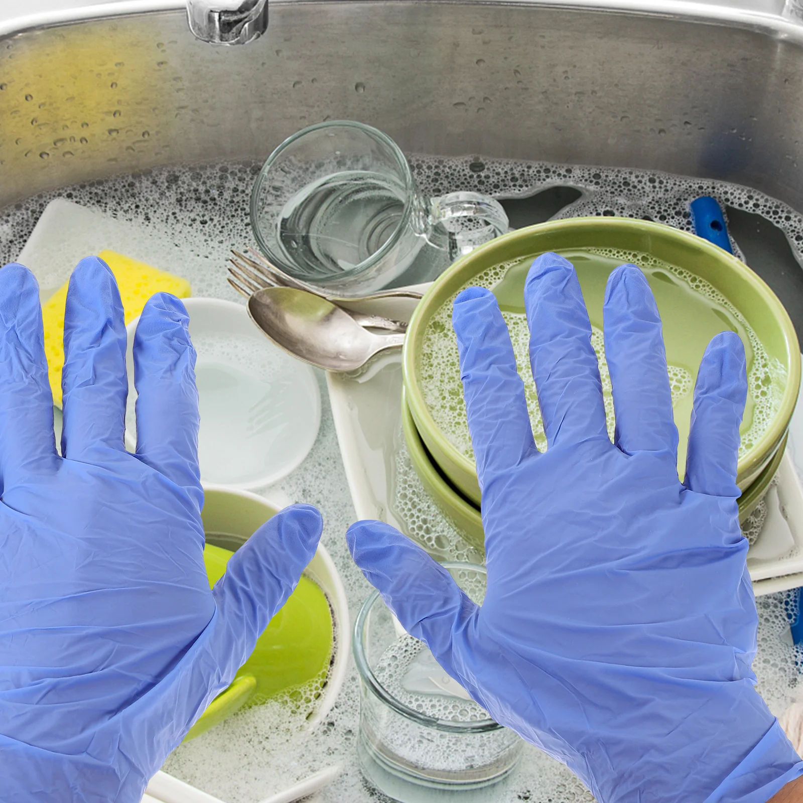 100pcs Butyronitrile Gloves Disposable Heavy Duty Cleaning Mittens For Kitchen Dishwashing Food Prep Household