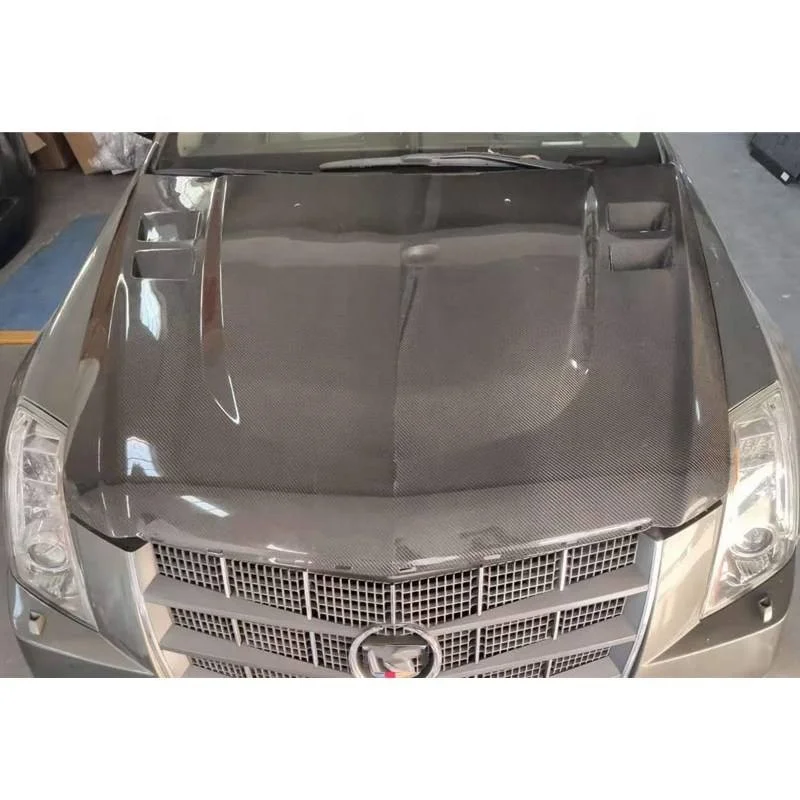 Capô do carro para cadillac cts 2008-2012 cts gen 2 capa de motor de fibra de carbono peças do corpo acessórios automóveis