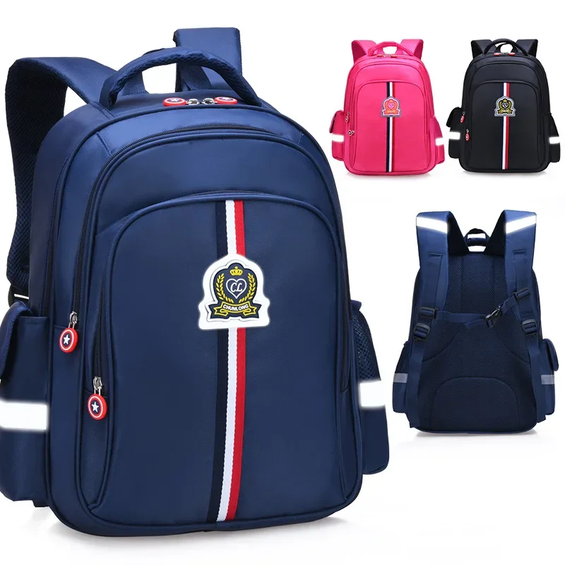 Chun Long's new primary school children's schoolbag Korean version reduces the burden of British style schoolbag printing