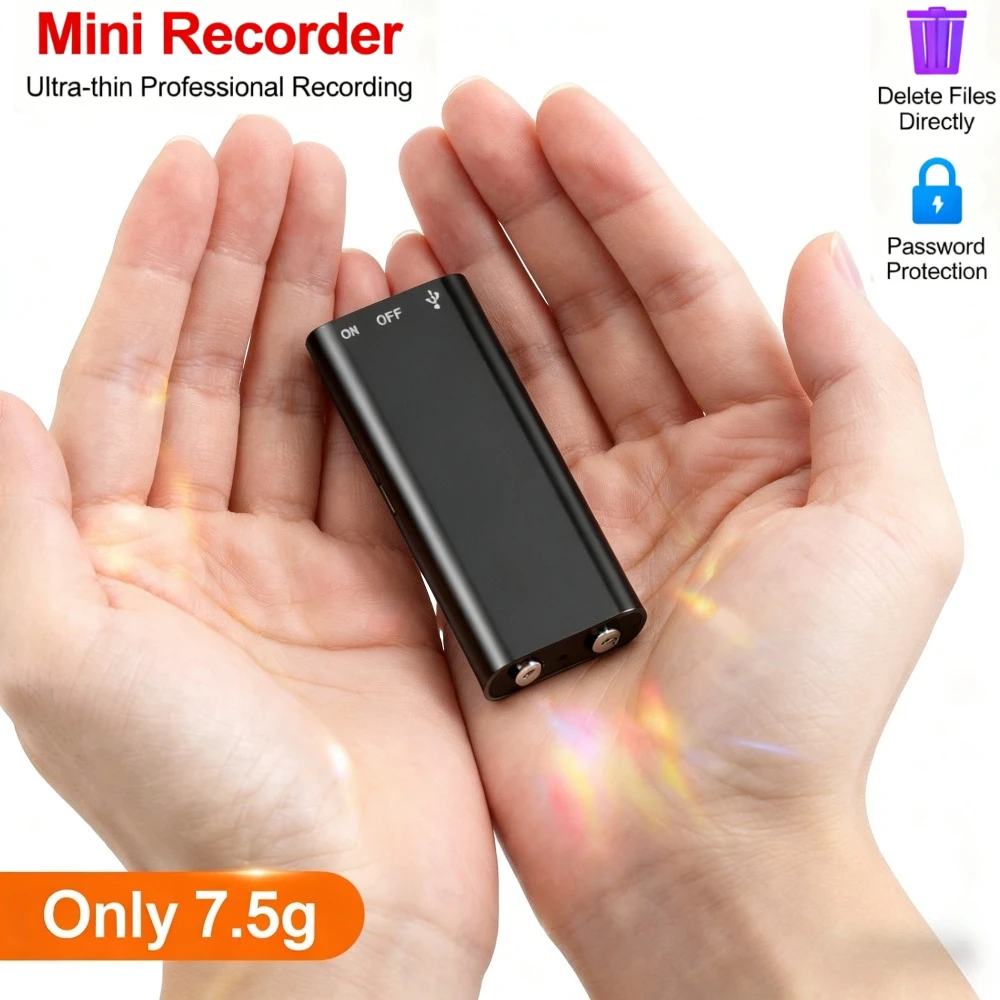 Супер мини-рекордер с голосовой активацией, 16/32 ГБ, цифровой диктофон, аудио голос, HD шумоподавление, MP3-плеер, ручка для записи, USB-шпион