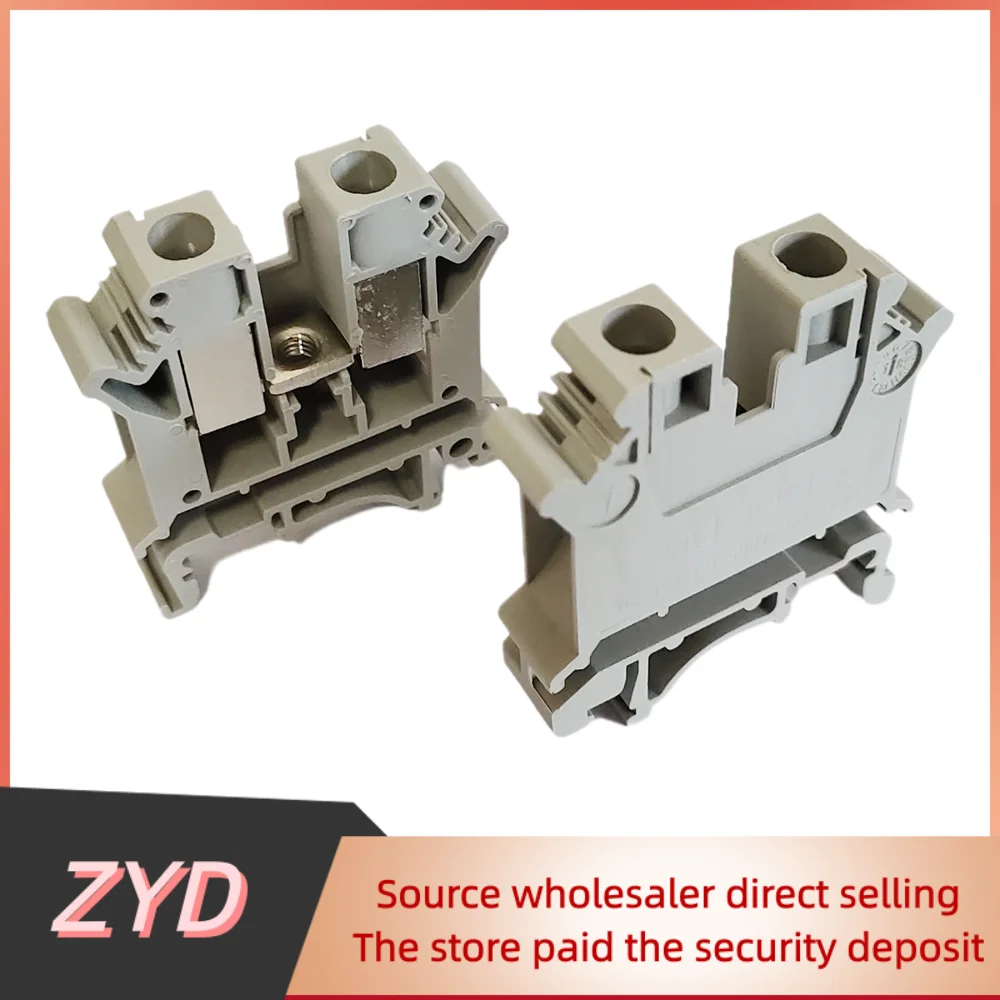 ZYD 10 Pack UK-10N DIN Rail Terminal Blocks 10mm Screw Conductor Electrical Connector Universal Wiring