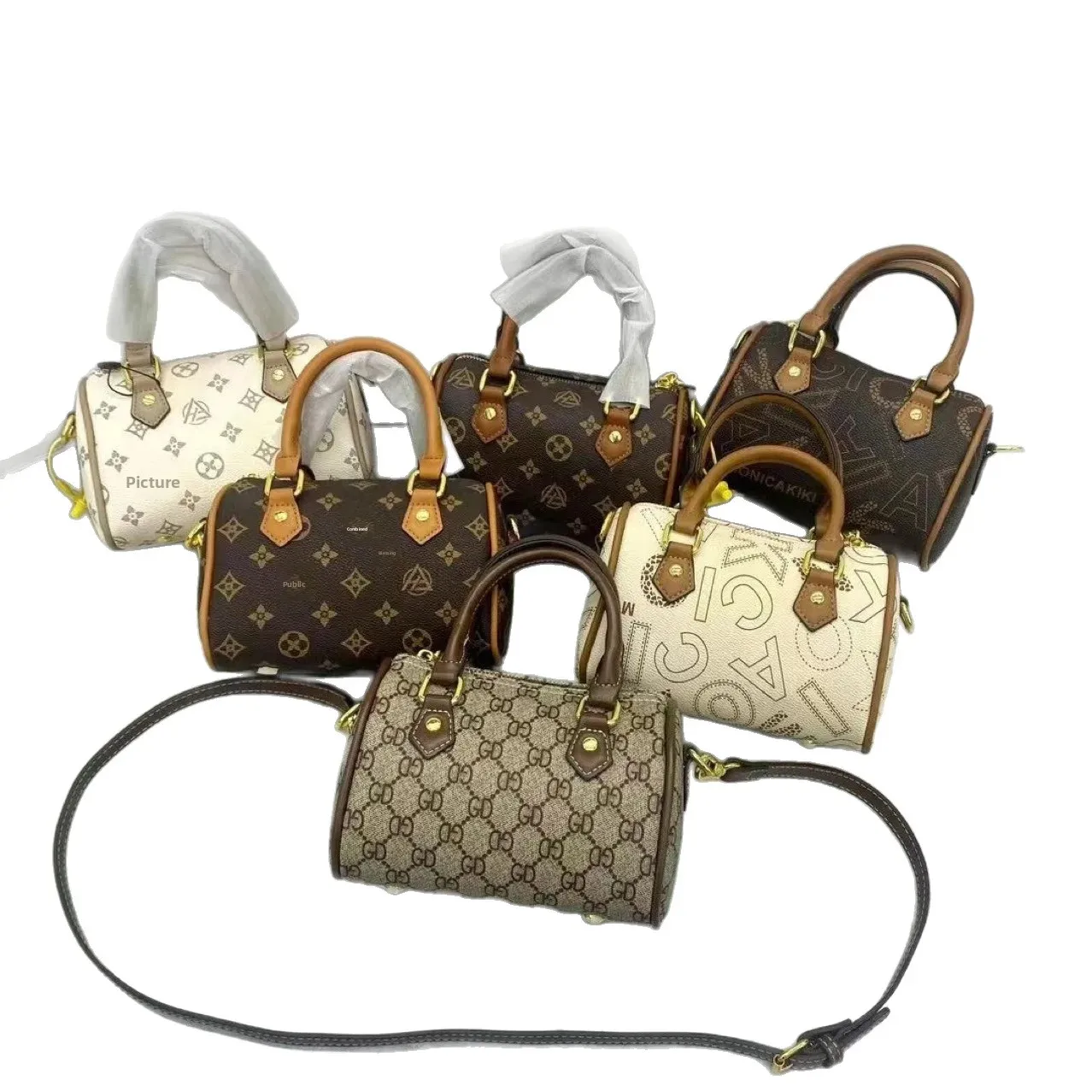 حقيبة كروس صغيرة على شكل وسادة عصرية ذات جودة عصرية من Louis Fragrance حقيبة بوسطن عصرية متوسطة الصلابة وبطانة من البوليستر بسحاب للإغلاق #5