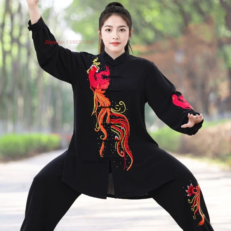 2026-chinese-kung-fu-tai-chi-martial-arts-wushu-suit-phoenix-embroidery-tops-pants-set-wing-chun-training-exercise-performance