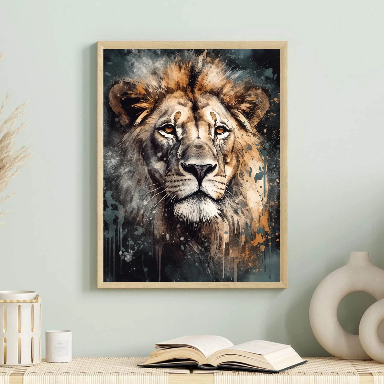 1pc DIY 5D Diamond Painting Full Diamond Old Lion King Diamond Painting, Handmade Home Art Gift Diamond Painting Kit