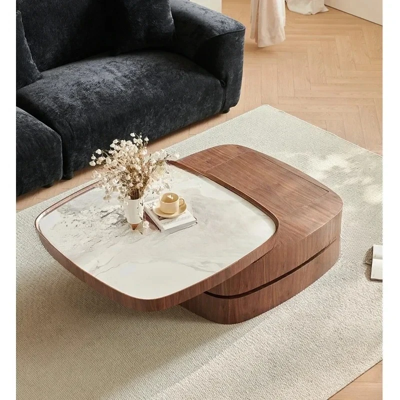 

Medieval rock slab coffee table living room household small apartment storage designer, high-end coffee table