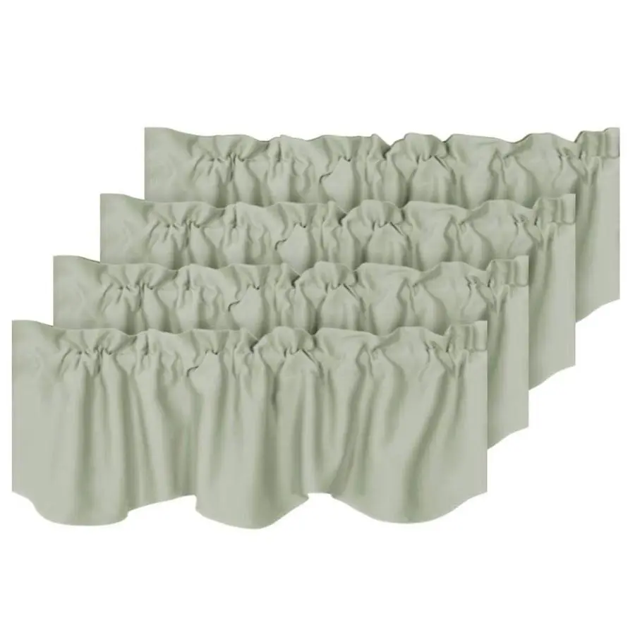 

Комплект из 4 панелей: затемняющие шторы-валансы для кухонных окон, гостиной, ванной комнаты, с карманом для карниза, декоративные, с фестончатым краем, для защиты от посторонних глаз