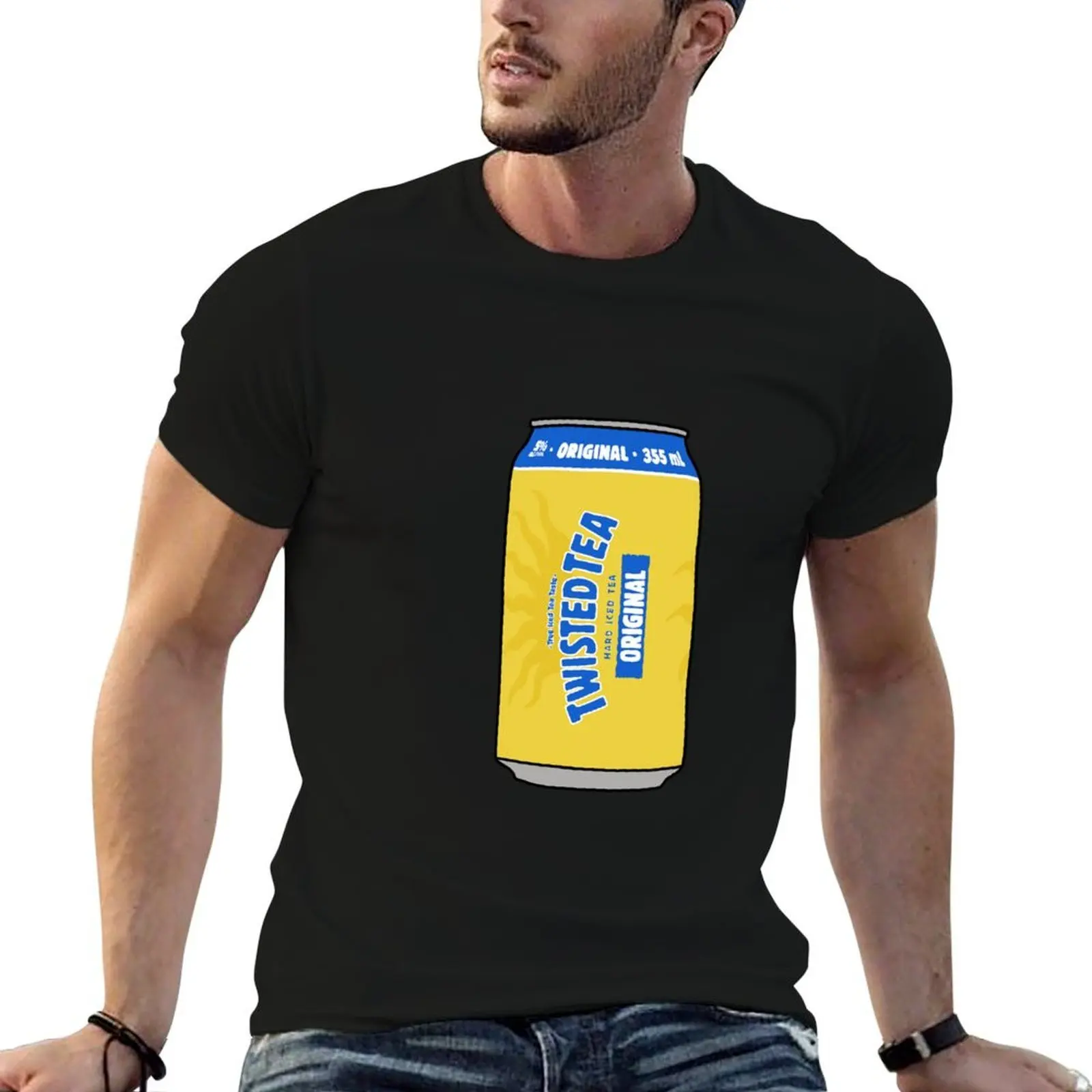 

Twisted tea cartoon T-Shirt man t shirts cotton black cotton t-shirt plain for man package T-Shirt