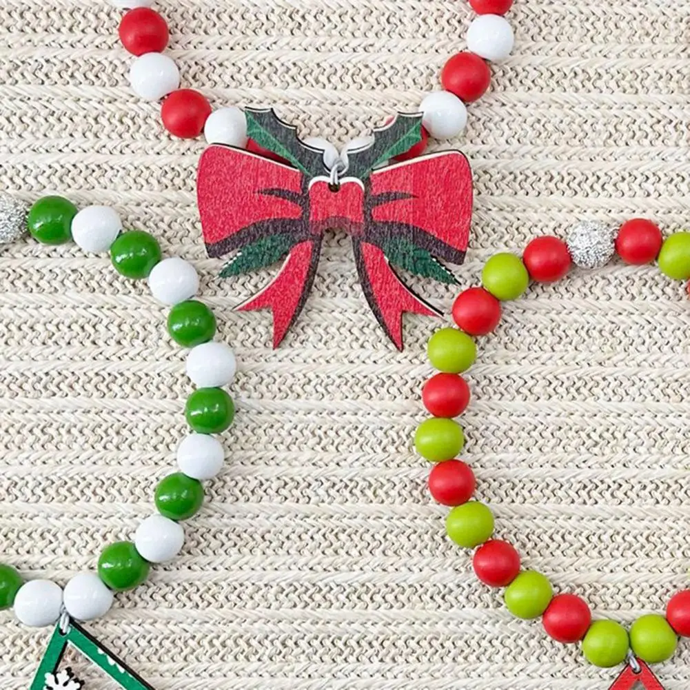 Secure Curtain Fasteners Christmas Curtain Tiebacks Set Wooden Bead Drapery Holdbacks Colorful Round Beaded Curtain for Room