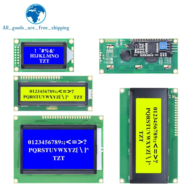 Tzt Lcd1602 Lcd 1602 2004 12864 Module Blauw Groen Scherm 16X2 20X4 Karakter Lcd Display Module Hd44780 Controller