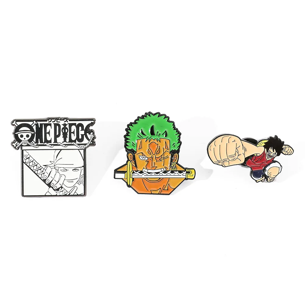 Anime Luffy Anstecknadeln für Rucksäcke, Manga Emaille-Pins, Broschen für Kleidung, Accessoires, Fan-Geschenke