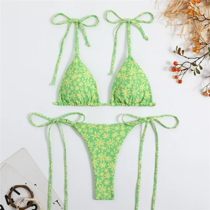 String Bikini Tie Side Bathing Suit Woman 2023 New Summer Swimwear Two Piece Swimsuit Micro Bikini Set Swim Beachwear Bather