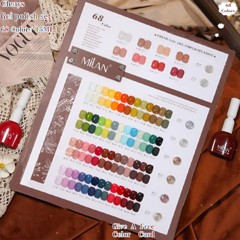 

Glenys 68 pieces * 15ml nail polish gel net red popular semi permanent immersion gel versatile commuting essential varnish set