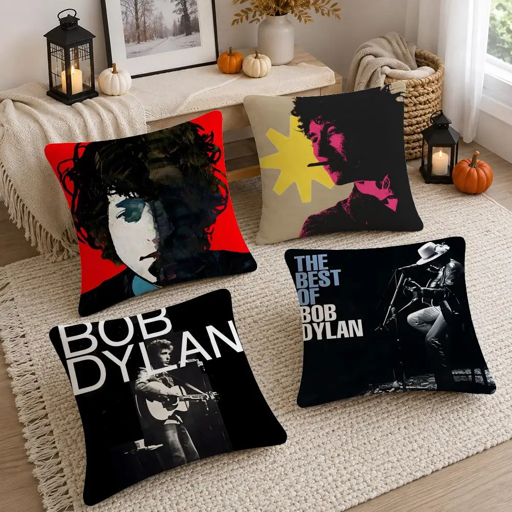 Singer Bob Dylan Cushion Cover Soft Fluffy Short Plush  Pillow Case Throw Decorative Cushion Covers for Sofa Bedroom Home Decor
