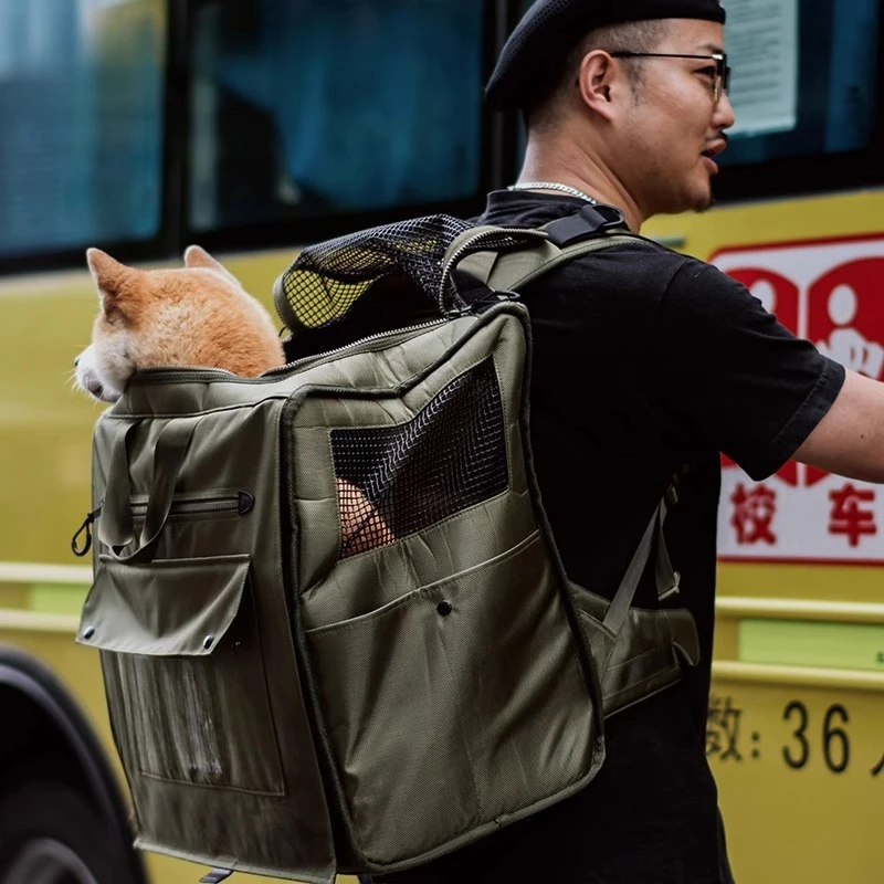 

Pet out portable backpack, dog and cat outdoor travel bag