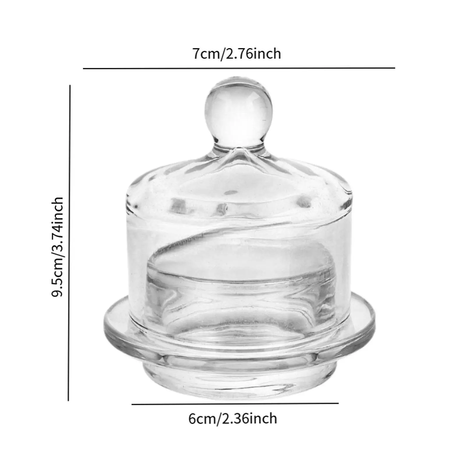 Multifunctional Glass Butter Keeper Clear Butter Container for Countertop Fridge Snacks Jelly Dessert Holder
