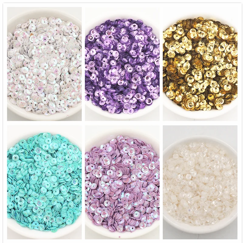 4mm 10 g/paquete de lentejuelas cóncavas de forma redonda, lentejuelas sueltas de PVC, Paillette DIY, manualidades de costura para boda, accesorios de lentejuelas