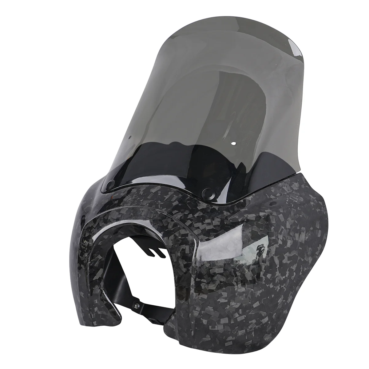 Forged Carbon Fiber Glossy Front Headlight Fairing Cover Windshield with 15'' Darker Smoke Fit for Harley Dyna FXDXT T-Sport
