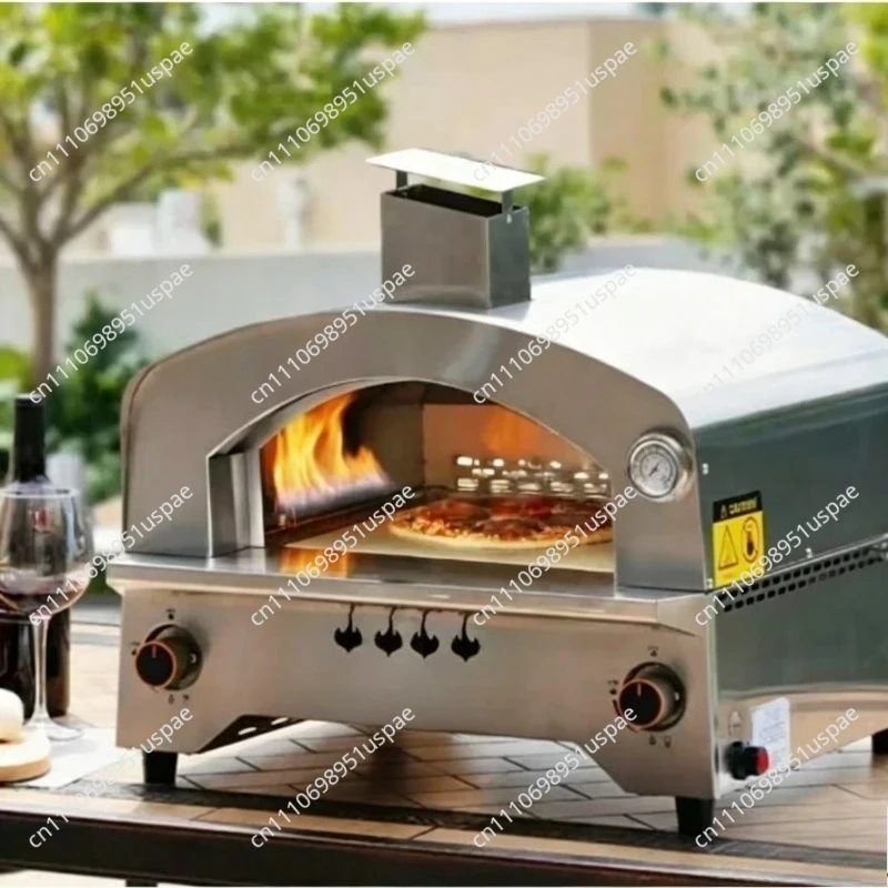 Outdoor Gas Oven with Automatic Rotating Stone -14 Inch Portable  Pizza Oven
