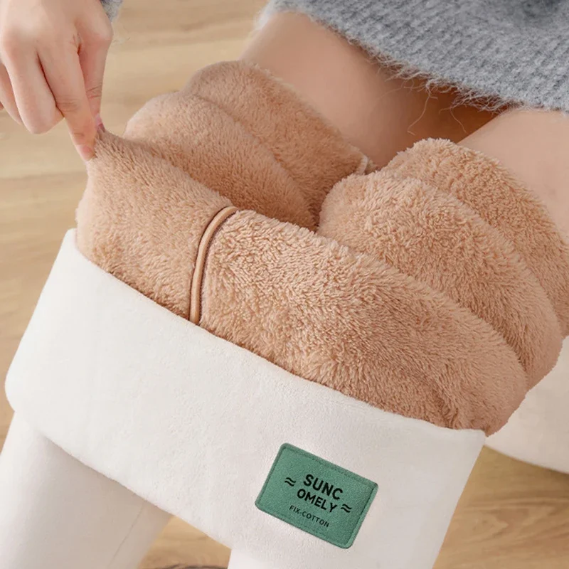 Fleece Lined Velvet Keep Warm Pants Women High Waist Thicken Plush Thermal Pants Woman Comfortable Stretchy Solid Leggings Mujer