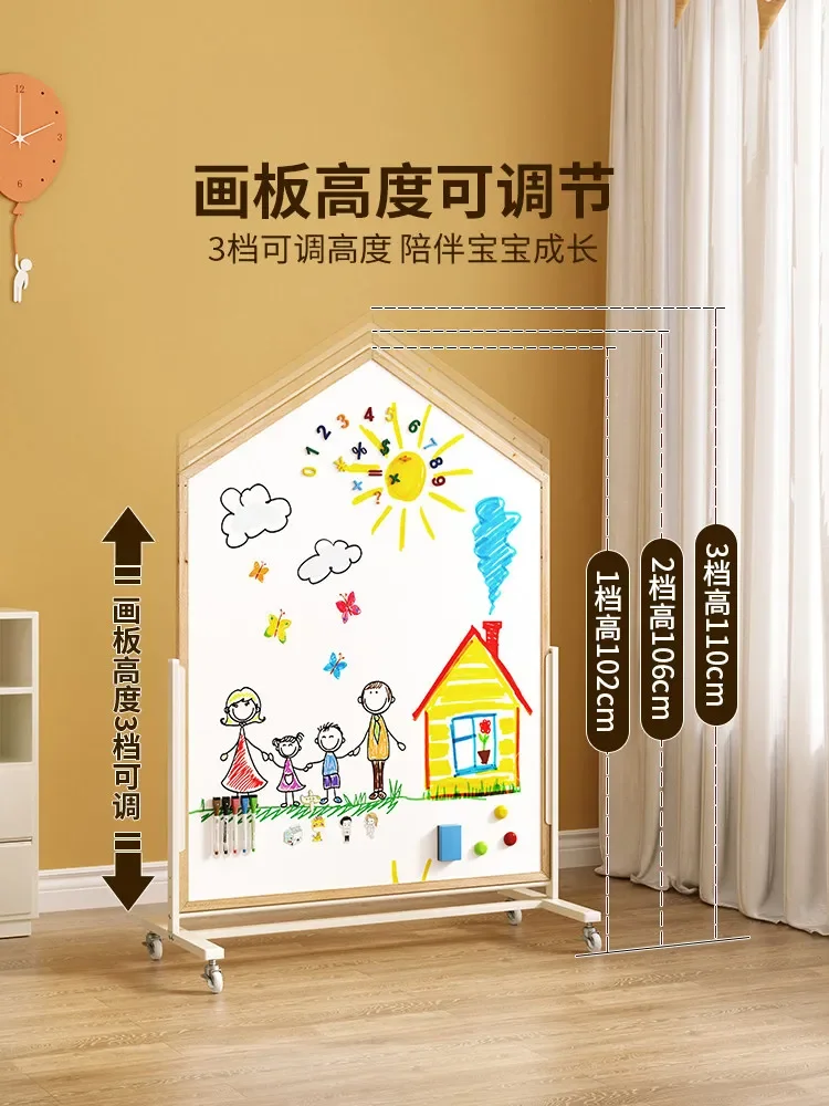 Children's drawing board household removable double-sided magnetic bracket type small blackboard graffiti whiteboard baby erasab