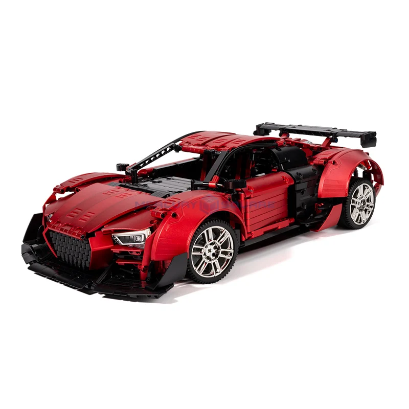 New Red Sports Racing Car Model Building Blocks Rear Wing MOC 10516B Bricks Furious Vehicle Set Toy Gift Boys Children Aldult