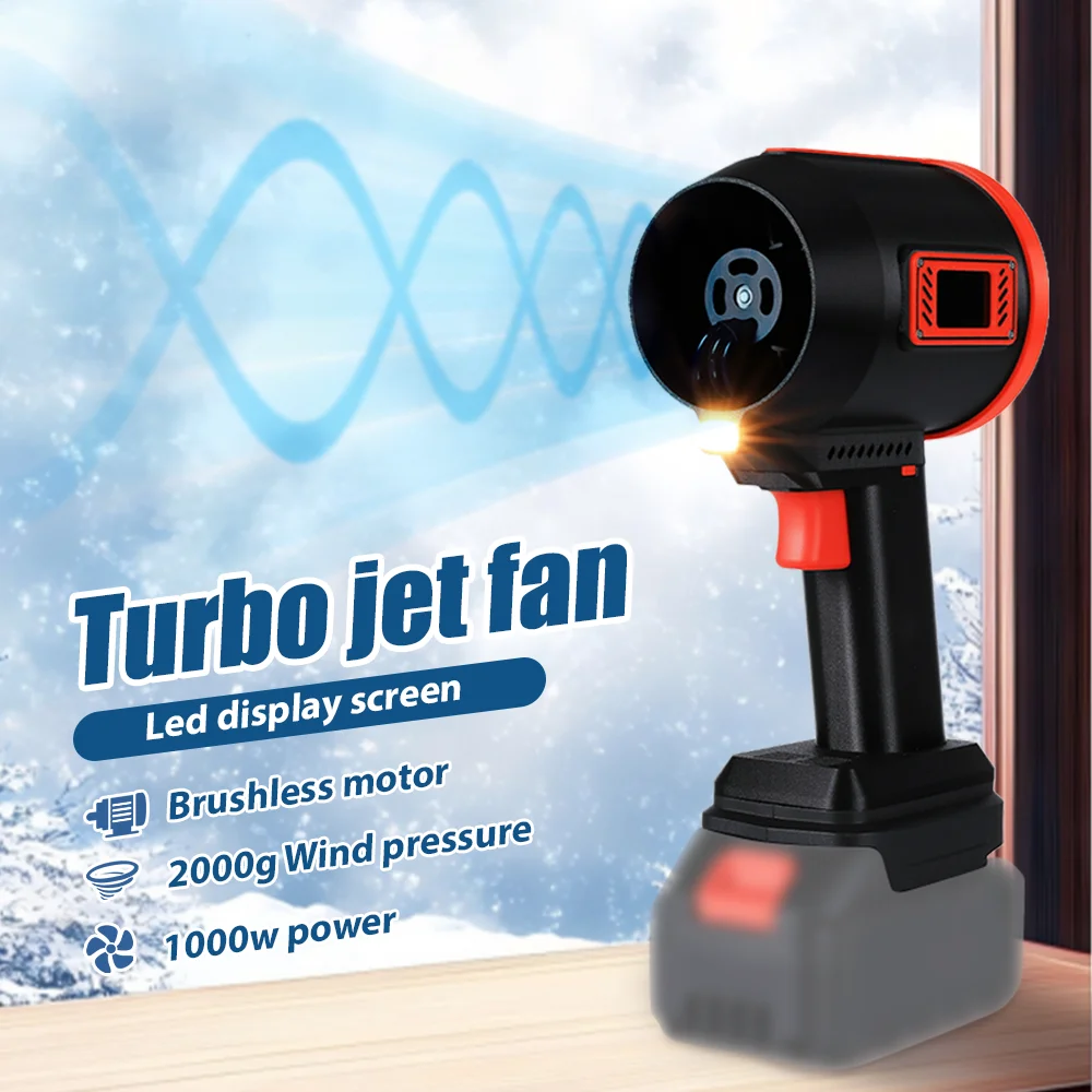 

Powerful Blower 70MM Car Wash Air Gun Brushless Motor Turbo Fan Jet Thrust 2000g Car Washing Snow Blowing Leaf Blower No Battery
