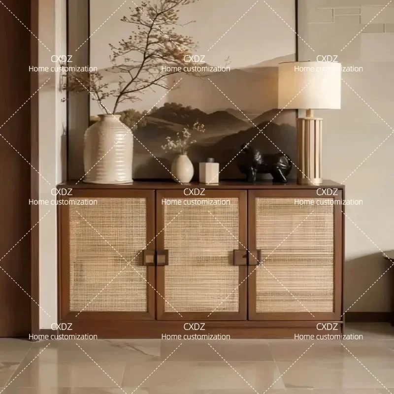 Song Style Solid Wood Dining Side Cabinet Simple Medieval Shoe Cabinet Living Room Wall Mounted Sideboard Entrance Hall