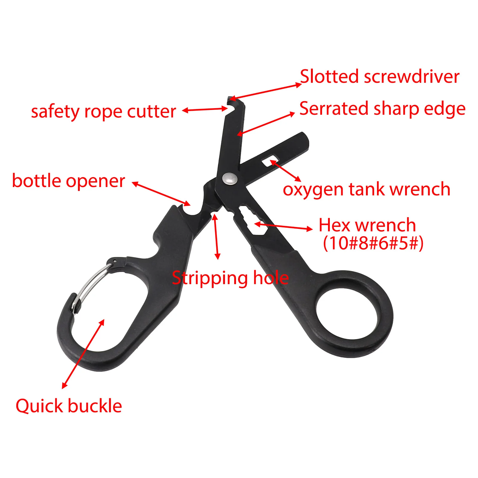 Efficient and Reliable Multifunctional Rescue Scissors Ideal for Gauze Canvas and Bandage Cutting (116 characters)