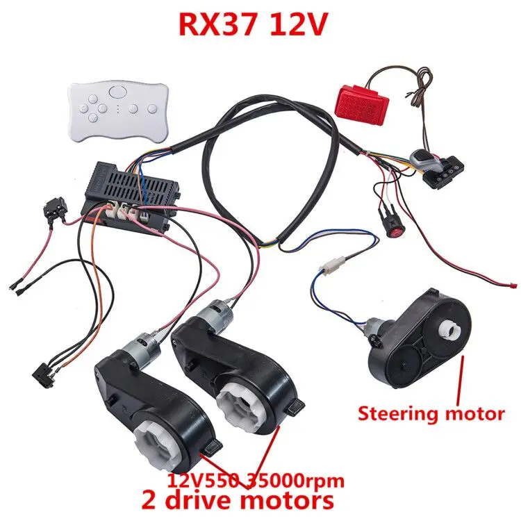 

2022 ПОЛНЫЙ КОМПЛЕКТ RX 37 12 В/RX74 24 В Детский электромобиль DIY аксессуары проводы ПИЛЬТ ДИСТАНЦИОННЫЙ контроллер игрушка RS550 двигатели двойной привод