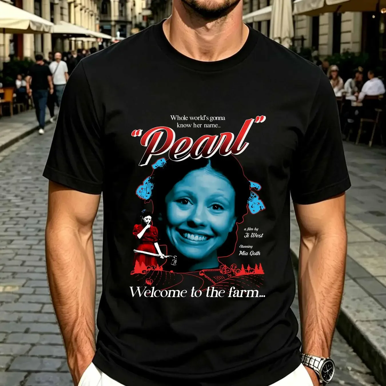 washed T Shirt Pearl A24 Movie Says You Can Kill Her Dreams Mia Goth Horror long or short sleeves vintage Washed Soft Casual
