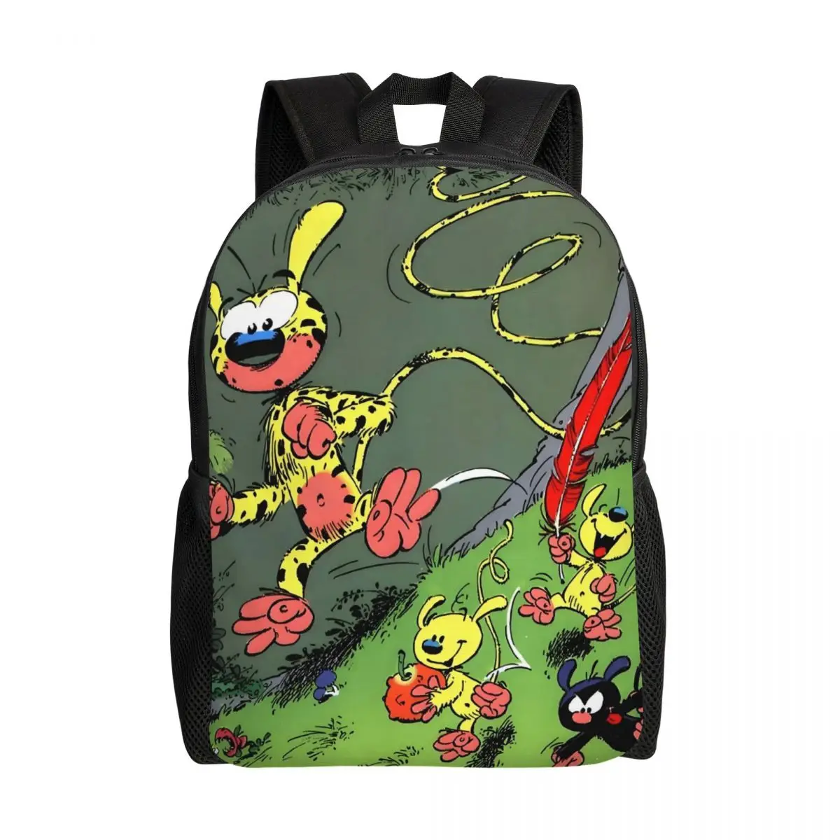 

Anime Marsupilami Backpacks Women Men Fashion Bookbag for School College Cartoon Character Bags
