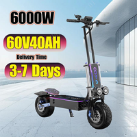 D99 E Scooters 6000W Motor 60V40AH Battery Hydraulic Braking Full Suspension Electric Scooters 13-Inch Tubeless Tires E Scooter