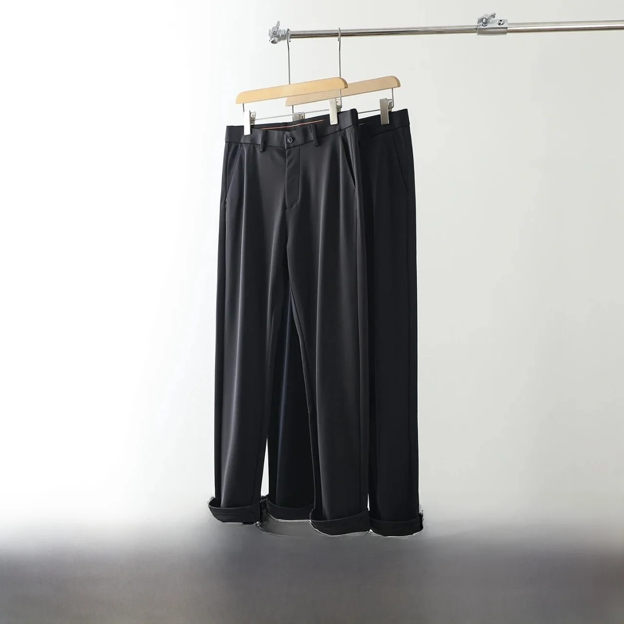 

Wool Blend Men's Casual Pants Straight Leg Busin Commuter Autumn Winter Elastic Skin-friendly M Admin Trousers