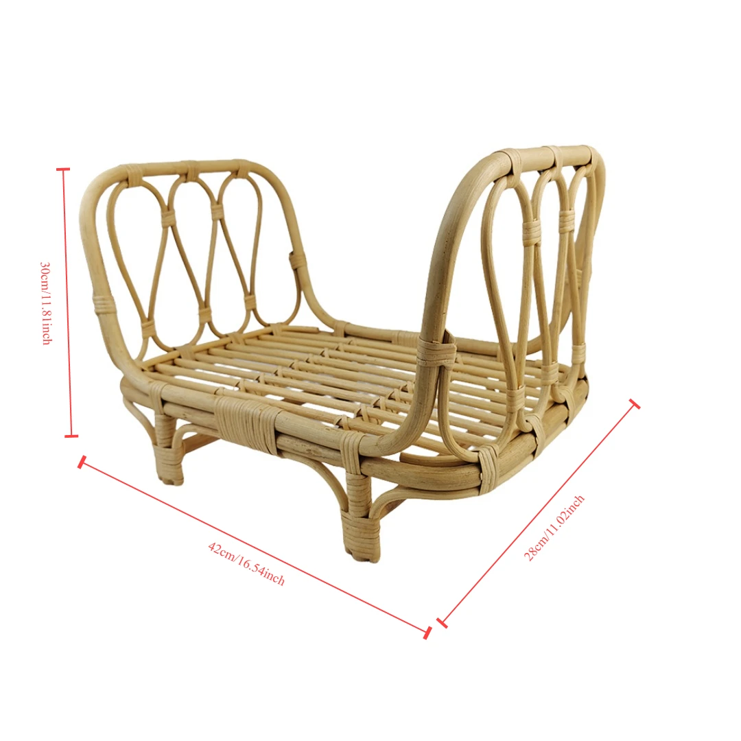 Baby Crib Rattan Bed Furniture for Newborn Photo Shooting Doll Bed Newborn Photography Chair Fotografia Newborn Rattan Prop