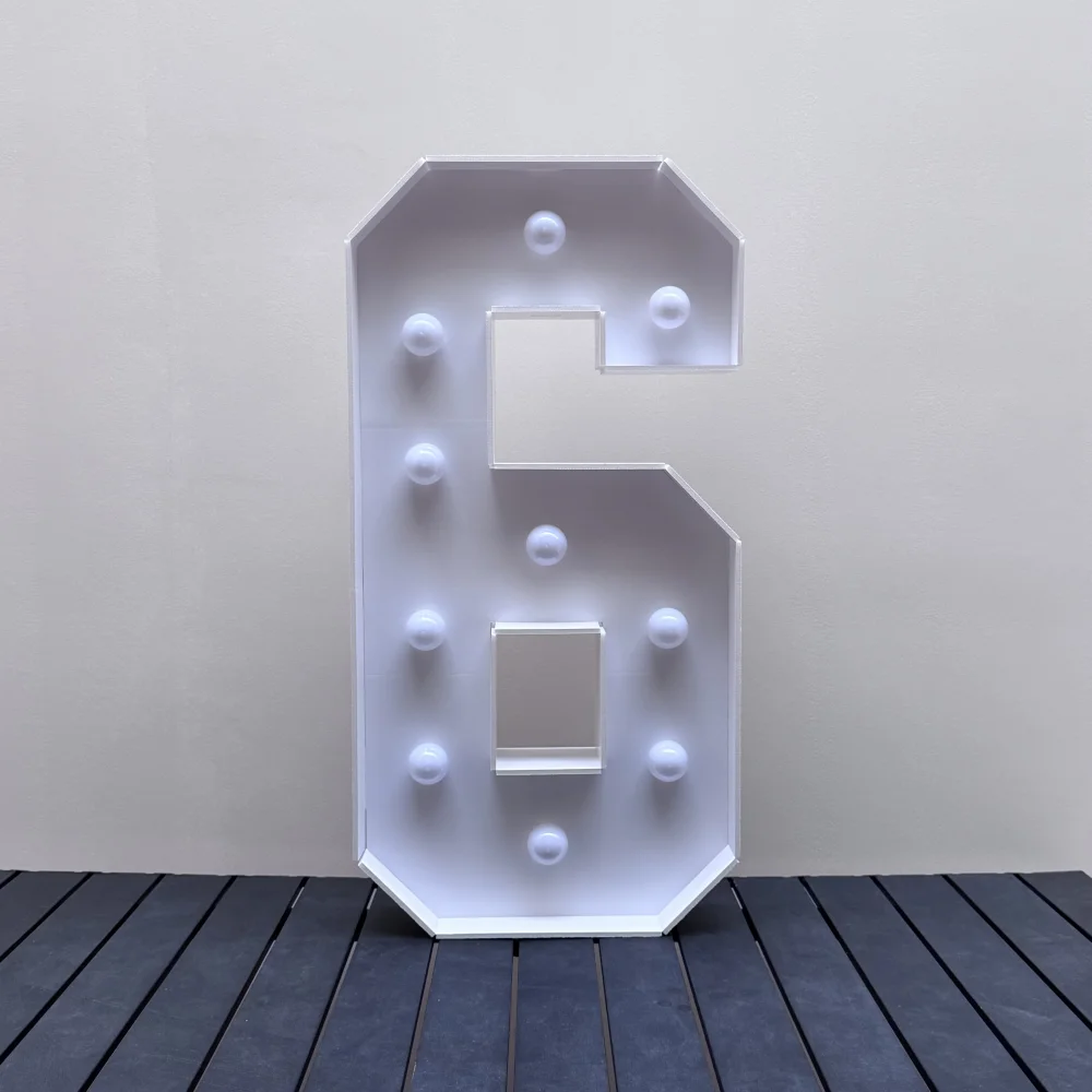 1Pc 73cm/28.7inch Light Up Digitale Marquee Frame Witte Lichten KT Board Nummer 0-9 Plug-in KT Board Met Beugel Party Decoratieve