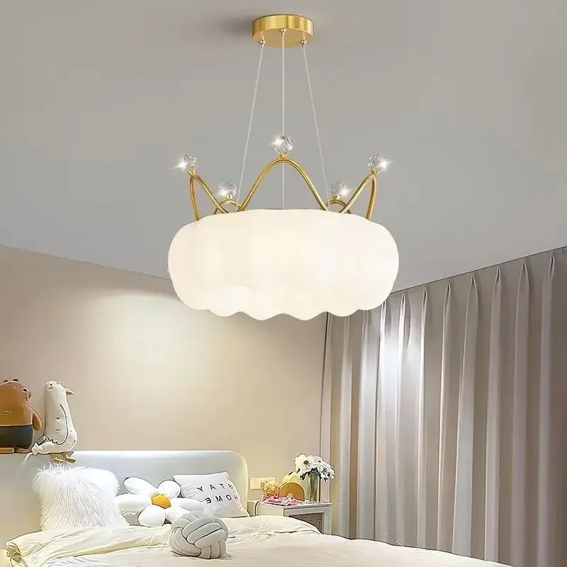 

Crystal Flower Children's Bedroom Pendant Simple and Warm Creative Princess Pendant Lamp Modern romantic living room chandelier