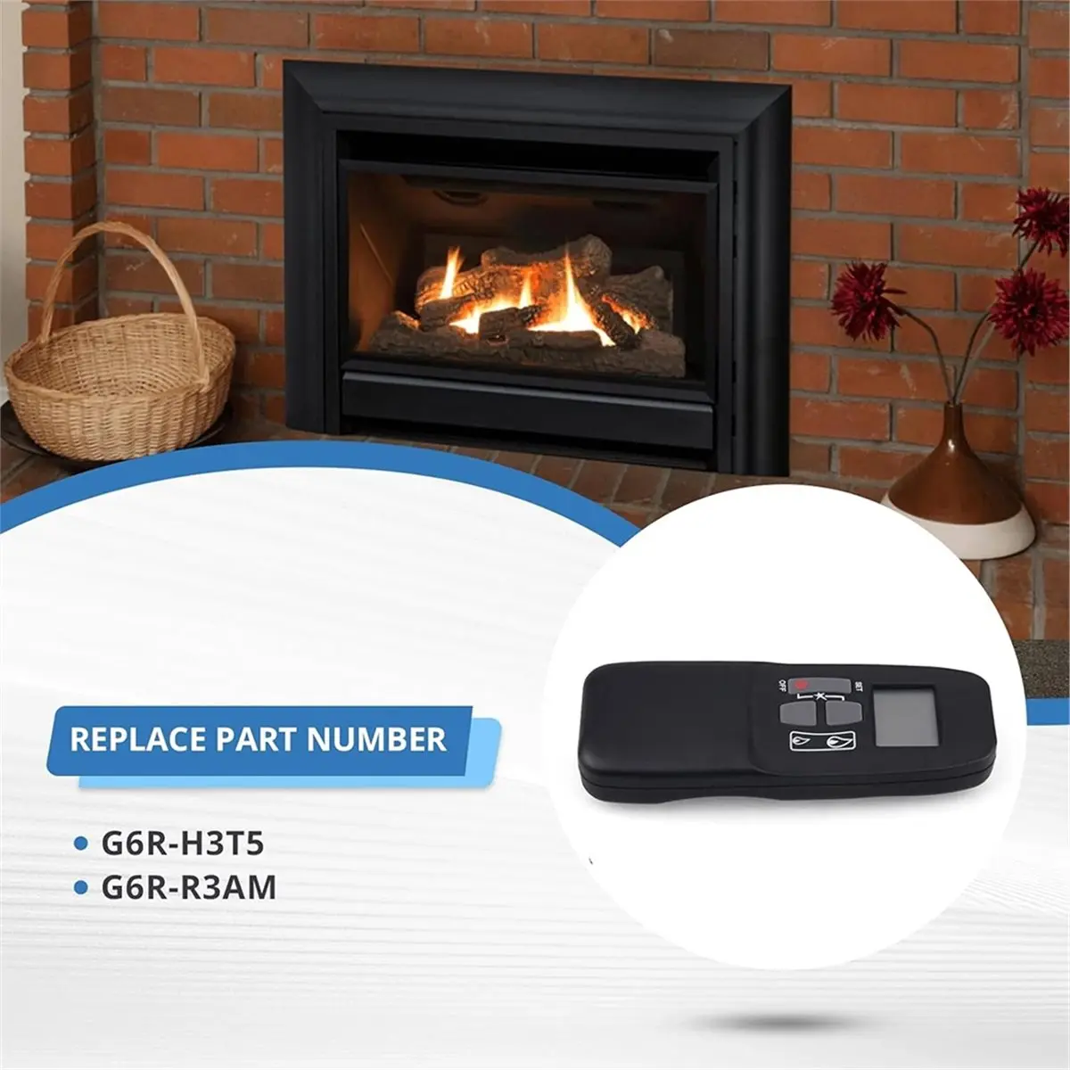 DT75BG G6R-H3T5 GV60 Fireplace Remote Control, for Real , Valor,