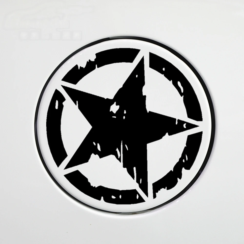 Broken Five-Pointed Stars Car Stickers War Damaged Reflective Decals For Motorcycle Helmets Fuel Tank Cap Trunk Bumper