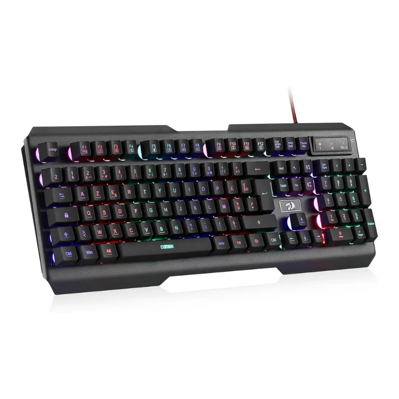 Clavier de jeu filaire Redragon K506 avec membrane LED arc-en-ciel, clavier USB silencieux, anti-poussière, 19 touches anti-image fantôme, Durable